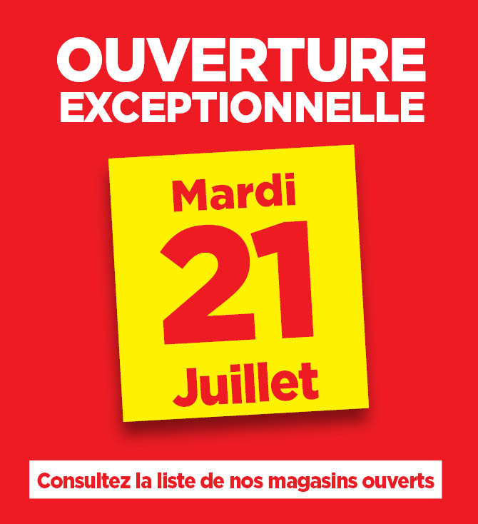 Ouverture exceptionnelle le 21 juillet